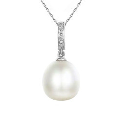 Zawieszka z perłą i diamentami (P21600 W) - zdjęcie: 2