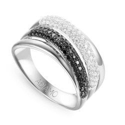 Pierścionek z czarnymi diamentami R73616 W: 7 - zdjęcie: 2