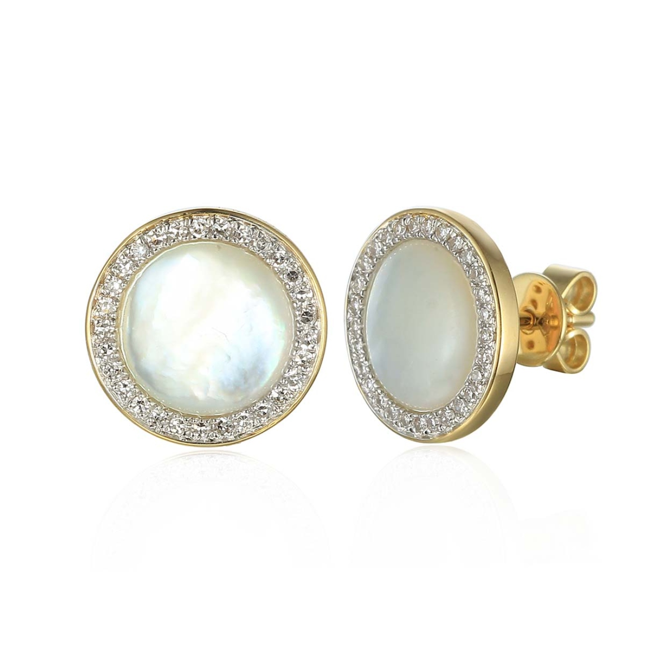 Kolczyki z masą perłową i diamentami (E81580 Y S)