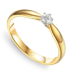 Pierścionek z diamentami (R62567 YW 0,10ct): 12 - zdjęcie: 2