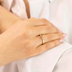 Pierścionek z diamentami (R62567 YW 0,15ct): 9 - zdjęcie: 3