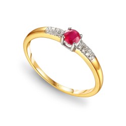 Pierścionek z rubinem i diamentami (R30620 YW RU): 9 - zdjęcie: 2