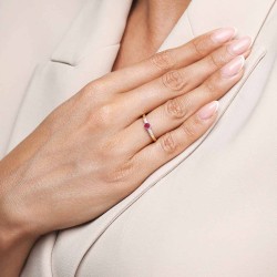 Pierścionek z rubinem i diamentami (R30620 YW RU): 9 - zdjęcie: 3