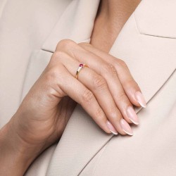 Pierścionek z rubinem i diamentami (R30620 YW RU): 9 - zdjęcie: 4