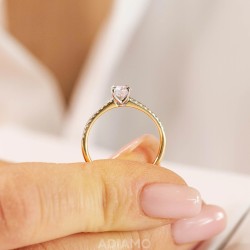 Pierścionek z diamentami (R31737 YW 0,25ct): 9 - zdjęcie: 7