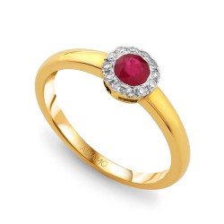 Pierścionek z rubinem i diamentami (R32963 Y RU): 9 - zdjęcie: 2