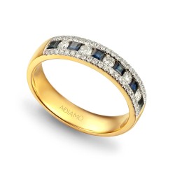 Pierścionek z szafirami i diamentami (R46027 Y SA): 10 - zdjęcie: 2