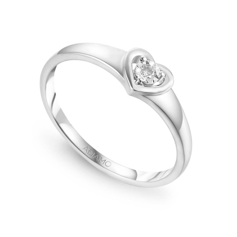 Pierścionek serce z diamentem (R81531 W)