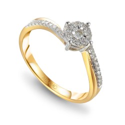 Pierścionek z diamentami (R55152 YW): 10 - zdjęcie: 2