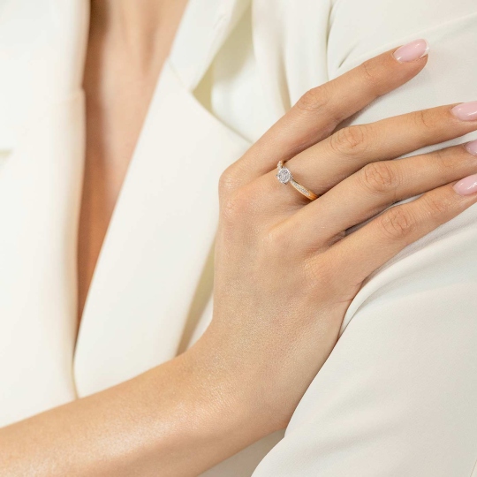 Pierścionek z diamentami (R55159 YW): 10