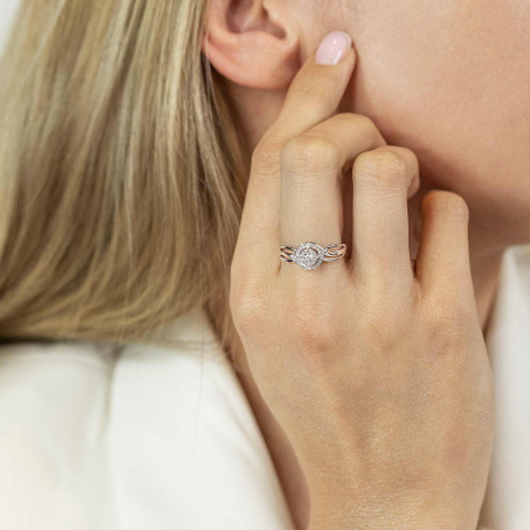Pierścionek z diamentami (R59038 W)