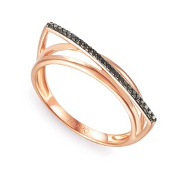 Pierścionek z czarnymi diamentami (R67883 R BD): 7 - zdjęcie: 2