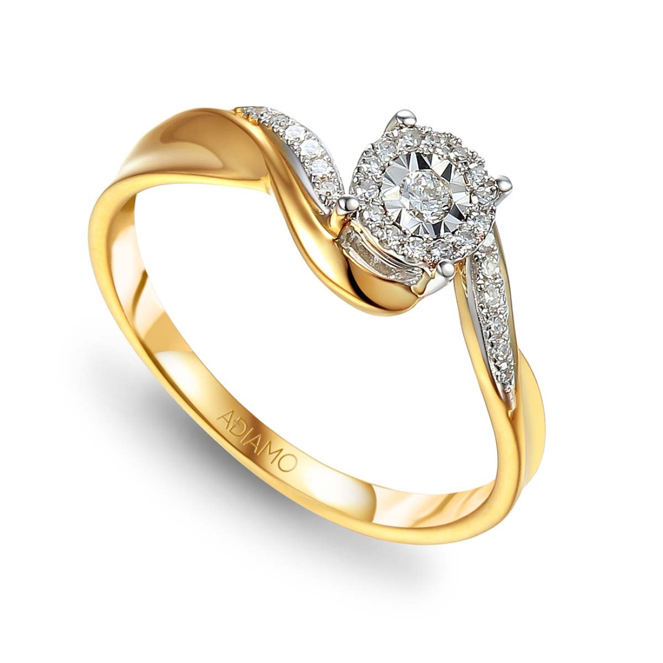 Pierścionek z diamentami (R59042 YW): 14