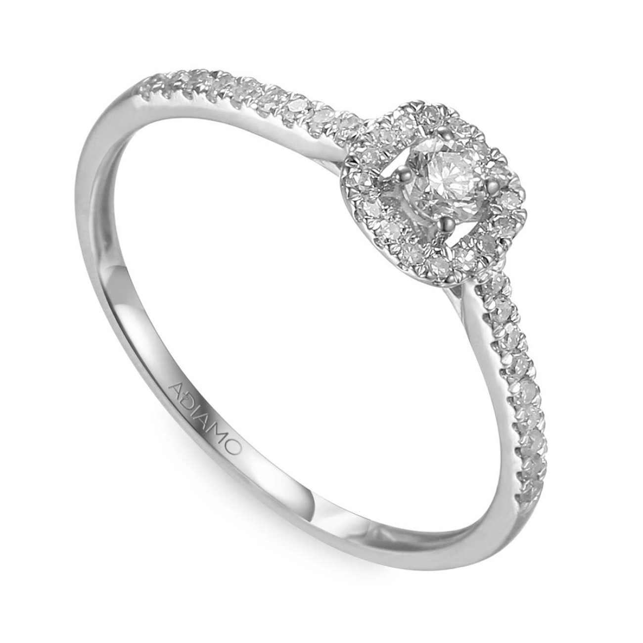 Pierścionek halo z diamentami (R46938 W): 7