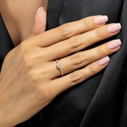 Pierścionek halo z diamentami (R46938 W): 7 - zdjęcie: 3