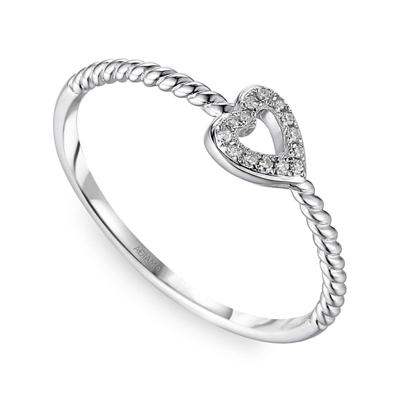 Pierścionek serce z diamentami R60117 W: 8