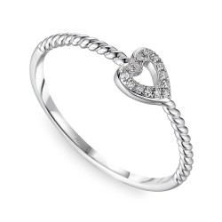 Pierścionek serce z diamentami R60117 W: 8 - zdjęcie: 2