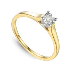 Pierścionek z diamentami (R55118 YW 0,08ct) - zdjęcie: 2