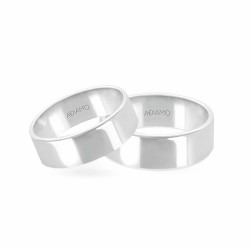 Obrączki ślubne, białe złoto, płaskie, 6mm: 8, 23 - zdjęcie: 2