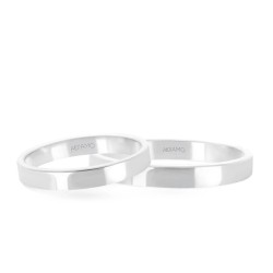 Obrączki ślubne, białe złoto, płaskie, 3mm: 8, 23 - zdjęcie: 2