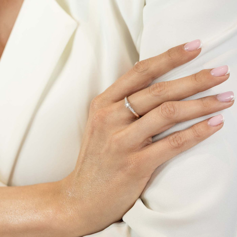 Pierścionek z diamentami (R78035 W 0,08ct)