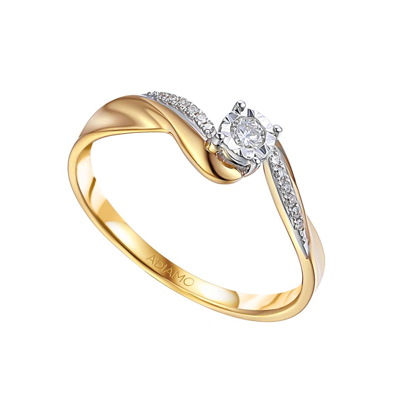 Pierścionek z diamentami (R59039 YW): 10