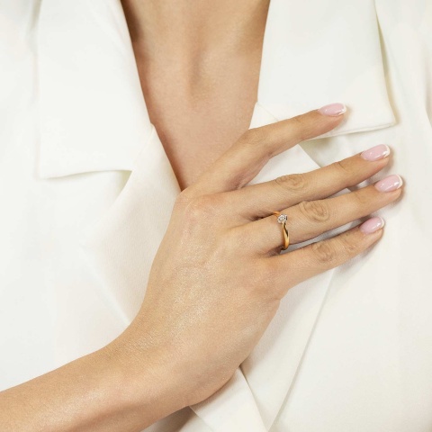 Pierścionek z diamentami (R67072 YW 0,06ct)