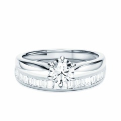 Obrączka ślubna z diamentami, 3,4 mm (O-R65388 W)