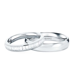 Obrączki ślubne, białe złoto, diamenty, 3,4mm i 4mm (O-R65388 W)