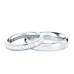 Obrączki ślubne, białe złoto, diamenty, 3,4mm i 4mm: 9, 25 - zdjęcie: 2