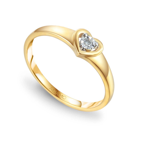 Pierścionek serce z diamentem (R81531 Y 0,04ct)