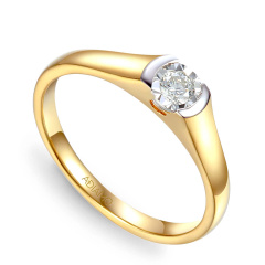 Pierścionek z diamentami (R73496 YW 0,13ct)