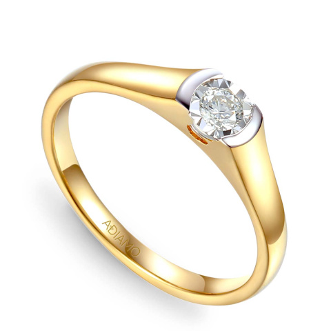 Pierścionek z diamentami (R73496 YW 0,13ct)