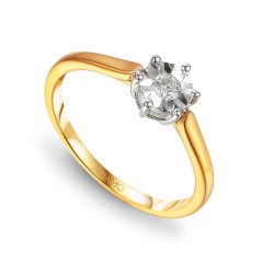 Pierścionek z diamentami (R38499 YW 0,08ct): 10 - zdjęcie: 2