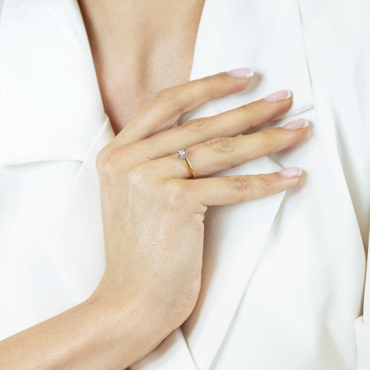 Pierścionek z diamentami (R38499 YW 0,08ct): 10