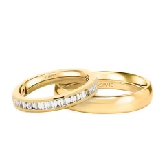 Obrączki ślubne, żółte złoto, diamenty, 3,4mm i 4mm (O-R65388 Y)