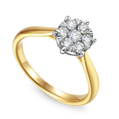 Pierścionek z diamentami (R74222 YW 0,28 ct)