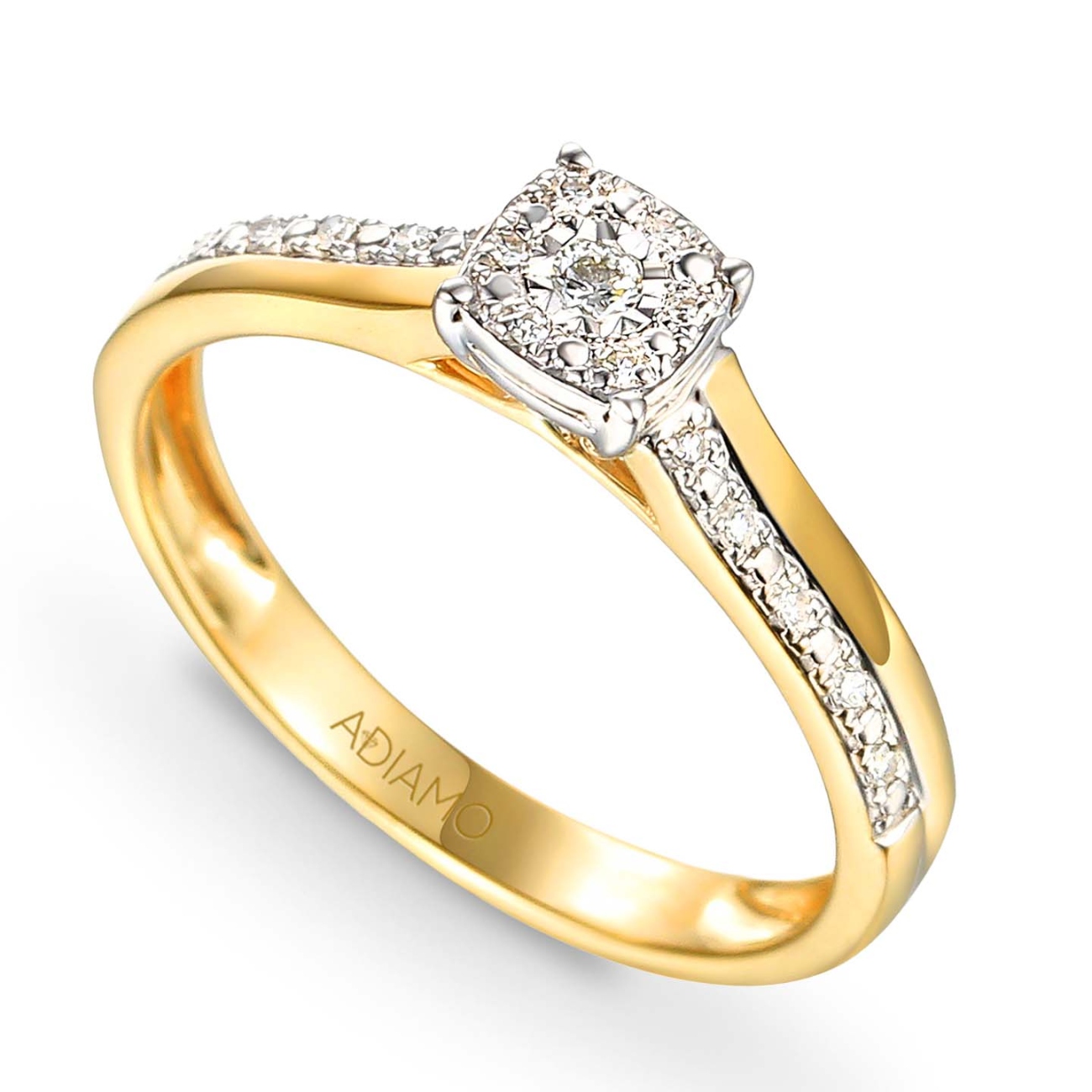 Pierścionek z diamentami (R71614 YW): 10