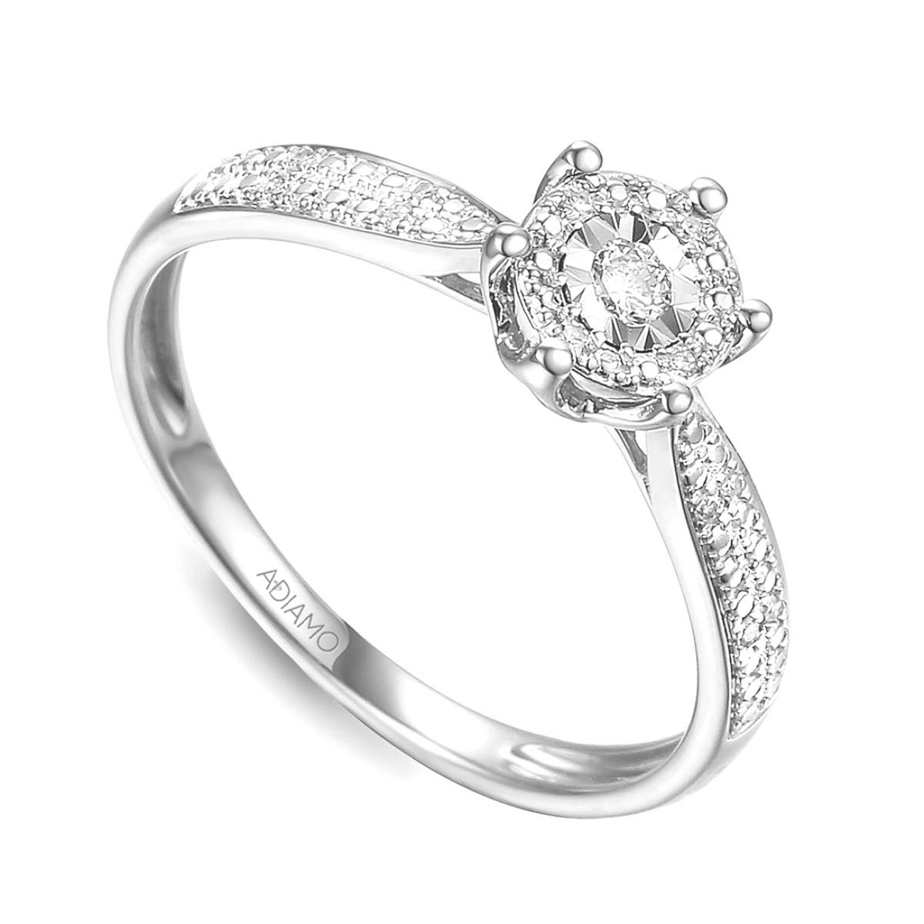 Pierścionek z diamentami (R73487 W): 14