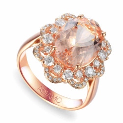 Pierścionek z morganitem i diamentami (R55524 R MR D): 10 - zdjęcie: 2