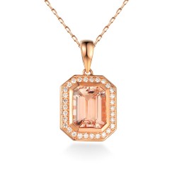 Zawieszka z morganitem i diamentami (P60402 R MR) - zdjęcie: 2