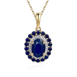 Zawieszka z szafirami i diamentami (P71860 Y SA) - zdjęcie: 2