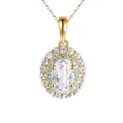 Zawieszka z białymi topazami i diamentami (P71860 Y WT) - zdjęcie: 2