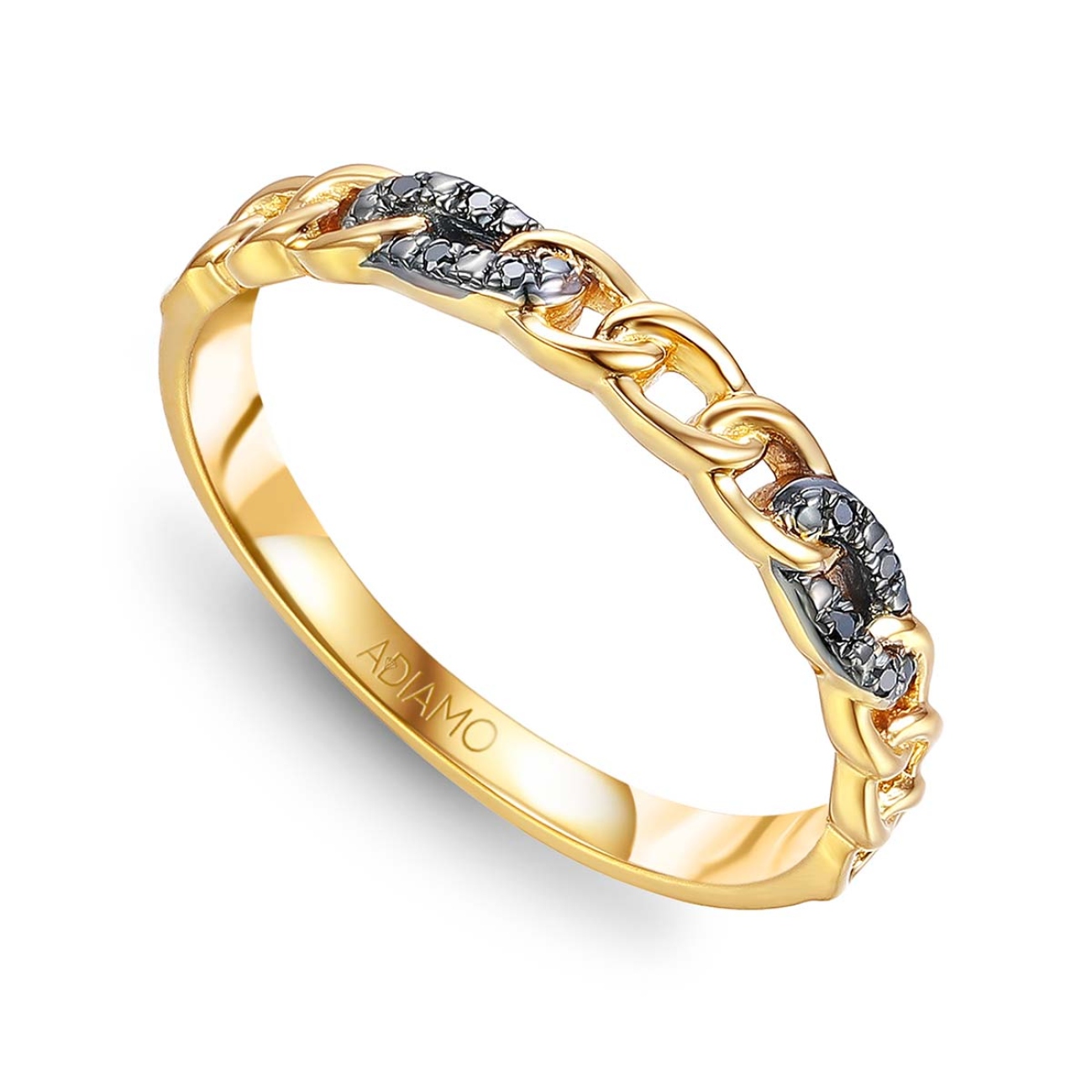 Pierścionek z czarnymi diamentami (R83875 Y BD): 17