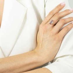 Pierścionek z różowym ametystem i diamentami (R82532 Y PAM): 10 - zdjęcie: 3