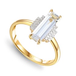 Pierścionek z białym topazem i diamentami (R82532 Y WT): 10 - zdjęcie: 2