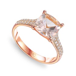 Pierścionek z morganitem i diamentami (R81984 R MR): 10 - zdjęcie: 2