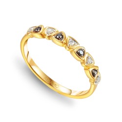 Pierścionek z czarnymi diamentami (R81537 Y BD): 10 - zdjęcie: 2