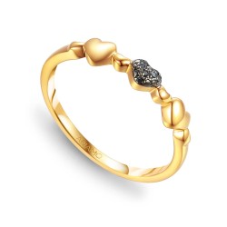 Pierścionek serca z czarnymi diamentami (R74326 Y BD): 9 - zdjęcie: 2