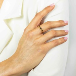 Pierścionek serca z czarnymi diamentami (R74326 Y BD): 9 - zdjęcie: 3